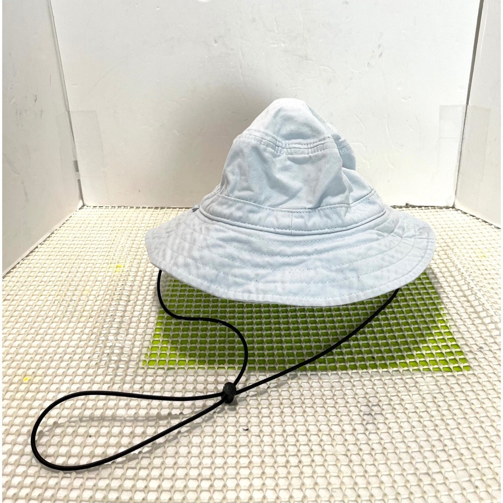 Tna Aritzia Light Blue Cotton Bucket Hat Sun Cap Adjustable Strap S/M 77259 EUC